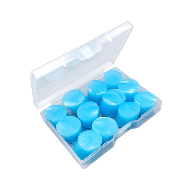 12PCS Bouchons d'Oreille en Silicone Antibruit Bouchons d'Oreille Réutilisables Imperméables Assortiment Bouchons d'Oreilles de Sommeil Portables Bleu