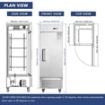 thumbnail image 6 of 27" Commercial Refrigerator, 18.68 Cu.ft Single Solid Door Reach-in Refrigerator, Stainless Steel Interior & Exterior, Fan Cooling Upright Fridge with Embraco Compressor, ETL & DOE Certified, 6 of 20