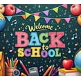 thumbnail image 2 of Colorful Theme Welcome Banner Classroom Decoration Globes Pencils Welcome Back School for Classroom Decoration School Event Students, 2 of 7