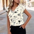 thumbnail image 4 of Dreluolixua Oversized T Shirts for Women Satin Plus Size V Neck Tee Lightweight Short Sleeve Shirt Print Casual Tops, 4 of 6