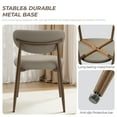 thumbnail image 7 of Dining Chairs,Wide Backrest Ergonomic Fabric Upholstered with Wood Grain Metal Legs & Non-Slip Pads for Home and Restaurant, Set of 2, Camel, 7 of 7