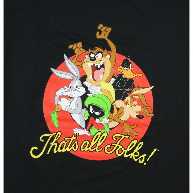 Looney Tunes Mens' Character Circle Logo That's All Folks