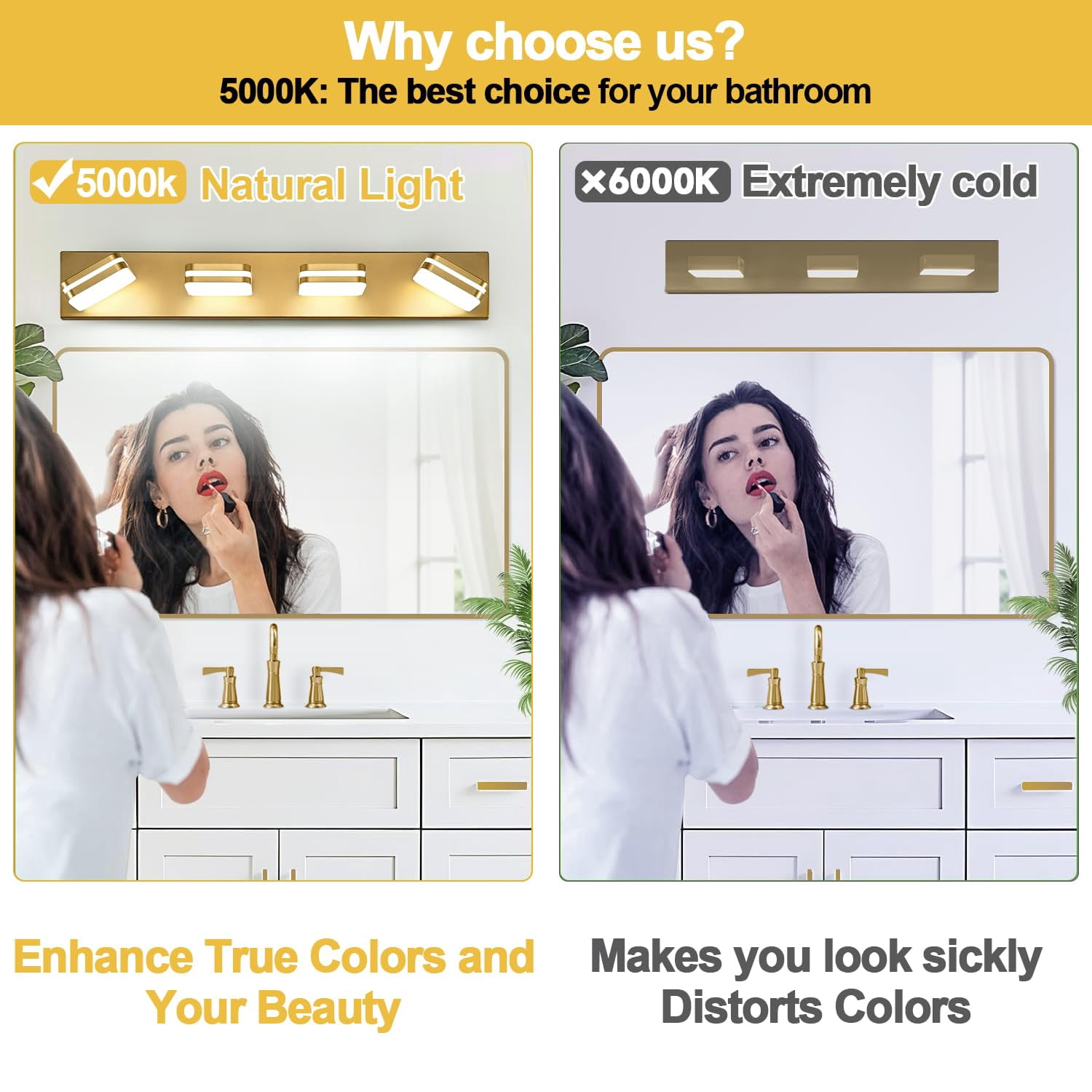 360° Rotate Led Bathroom Vanity Light Fixtures  1600lm Lights For Modern Wall Lighting Over Mirror Kitchen Living Room Hallway (natural White 5000k)