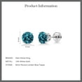 thumbnail image 5 of Gem Stone King 14K White Gold London Blue Topaz Screwback Stud Earrings for Women Men (2.20 Cttw, Gemstone Birthstone, Round 6MM), 5 of 5