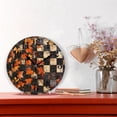 thumbnail image 2 of Autumn Leaves and Checkered Silent Wall Clock 10" Non-Ticking Battery Clock, 2 of 7
