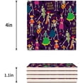 thumbnail image 3 of FMSHPON Halloween Flowers Skull Skeleton Set of 6 Coaster for Drinks, Absorbent Ceramic Stone Coasters Cup Mat with Cork Base for Home Kitchen Room Coffee Table Bar Decor, 3 of 4