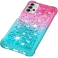 thumbnail image 6 of case for Samsung Galaxy A32 5G（Not 4G） Women Case,Creativity Clear Gradient Quicksand Glitter Flowing Liquid Floating TPU Case Bling Diamond Sparkle Cover for Samsung Galaxy A32 5G JB Powder Blue, 6 of 14