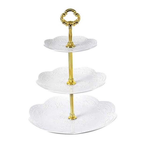 Bandeja para servir tartas de 3 niveles, decoración para bodas, fiestas, platos de frutas, soporte para tartas, fiestas y celebraciones. estilo B