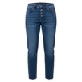 thumbnail image 5 of QIYAGBSA Women's Straight Leg Jeans High Waisted Button Fly Five Pocket Denim Casual Everyday Wear (Dark Blue, M), 5 of 6
