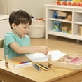 thumbnail image 6 of Melissa & Doug Deluxe Happy Handle Stamp Set With 10 Stamps, 5 Colored Pencils, and 6-Color Washable Ink Pad, 6 of 9