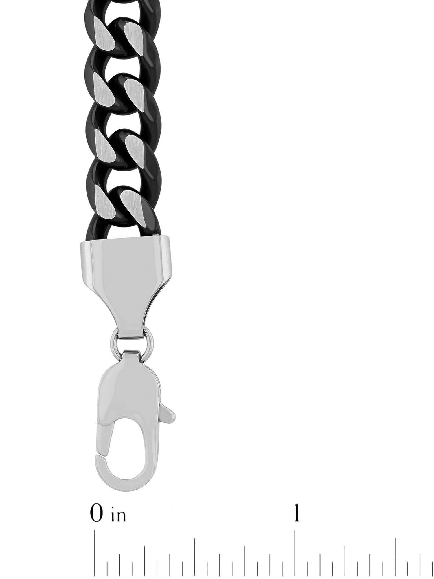 Men's Two-Tone Black Stainless Steel Curb Link Chain Necklace