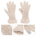 thumbnail image 4 of 1 par de guantes térmicos suaves para pantalla táctil, de felpa, para mujer, impermeables, resistentes al viento y con forro cómodo para actividades al aire libre en invierno, ciclismo y senderismo., 4 of 6