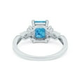thumbnail image 4 of Emerald Cut Wedding Ring Lab Created Blue Opal 925 Sterling Silver Size 5, 4 of 7