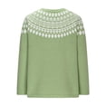 thumbnail image 4 of Mnyycxen Women's Knitted Fair Isle Print Retro Sweater Crewneck Long Sleeve Pullover Tops Casual Loose Tops, 4 of 5