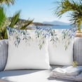 thumbnail image 5 of Waterproof Throw Pillow Covers Set of 2, 16x16 Inch Blue Green Leaves Decorative Pillowcases Outdoor Pillow Slip Cushion Covers Set for Couch Tent Watercolor Spring Botanical Branches, 5 of 7