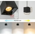thumbnail image 4 of FSLiving H-Type Tracking Light Stepless Dimming Remote Control 4 Color Temperatures 3.2 Ft Cord 24W LED Spot Light Square Black Metal Shade Track Lighting for Corridor Home Office(No Track)-1 Pack, 4 of 7
