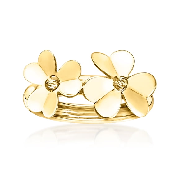 Ross-Simons Italian 14kt Yellow Gold Flower Ring, Women's, Adult