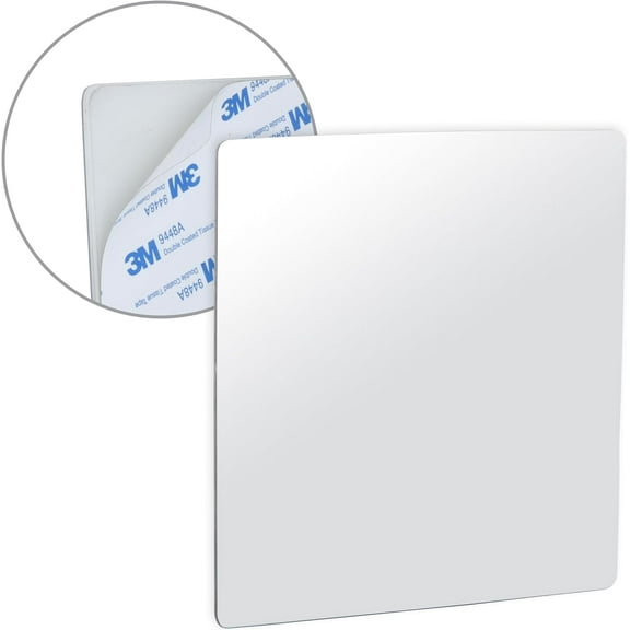 Square Fogless Shower Mirror with Self Adhesive 100% Plastic