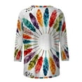 thumbnail image 5 of Mceream Mardi Gras Shirts for Women Funny Printed Graphic 3/4 Sleeve Crewneck Tops Pullovers Blouses 2026 Carnival Outfit Multicolor M, 5 of 8
