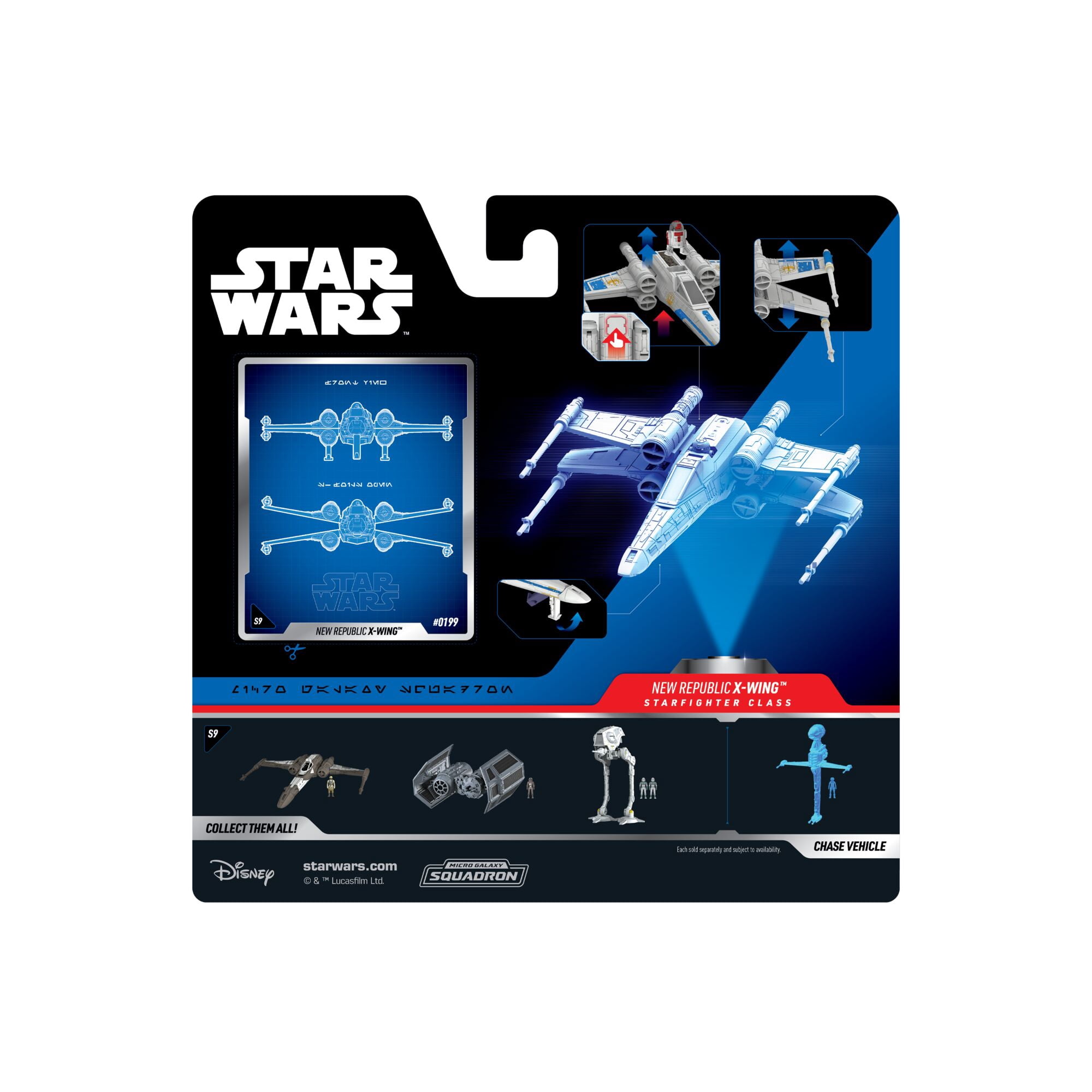 STAR WARS 5 Inch Vehicle and Figure New Republic X-Wing with Pilot (Skeleton Crew) - Series 9