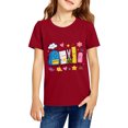 thumbnail image 2 of Sewkxo Girls Boys T Shirts Back to School Clothes Short Sleeve Crew Neck Letter Print Girls Boys Cute Graphic Top,Red 110, 2 of 4