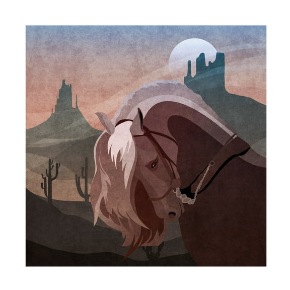 Trademark Fine Art Emel Tunaboylu Cowboy Horse Canvas Wall Art