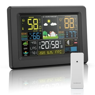 Newentor Weather Station Wireless Indoor Outdoor Thermometer, 7.5in La