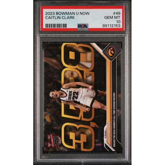 Caitlin Clark 2023 Bowman U Now Breaks Scoring Record Rookie Card #49 PSA 10