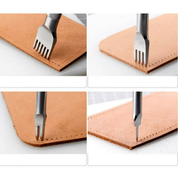 Leather Craft DIY Pricking Iron Diamond Stitching Chisel Hole Punch Tool 3/4mm