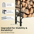 thumbnail image 2 of IDEALHOUSE 4FT Heavy Duty Log Racks & Holders, 400LB Capacity Steel Firewood Storage Organizer with Ventilated Waterproof Cover, Tool-Free Assembly, Indoor Outdoor Wood Rack, Black, 2 of 8
