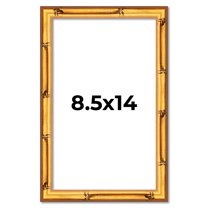8.5x14 Frame Gold Bamboo Solid Wood Picture Frame | 1 Inch Moulding Width | Interior Frame Depth