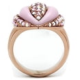 thumbnail image 3 of Luxe Jewelry Designs Women's Rose Gold Ion Plated Ring with Top Grade Crystal Light Rose - Size 6, 3 of 4