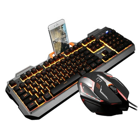 Generic Gaming Gamer Keyboard Backlit 7 Color And 1600DPI Mouse Set Combo For Desktop PC USB