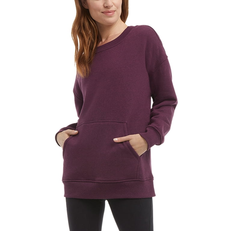 Danskin Women's Sz L Ladies' Oversized Crewneck with Kangaroo Pocket Red -  Walmart.com