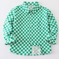 thumbnail image 2 of SELONE Kids Button down Shirts Boys Cotton Lightweight Button Plaid Long Sleeve Cute Clothes Green 90, 2 of 8