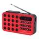 thumbnail image 1 of Radio portátil recargable, radio AM/FM con amplificador de auriculares. Rojo, 1 of 9