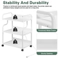 thumbnail image 5 of VECELO 3-Tier Printer Stand with Power Outlet and Storage Shelf, Large Printer Cart with Wheels, Rolling Printer Cart for Fax Scanner Files Media Player, for Office Home, White, 5 of 8
