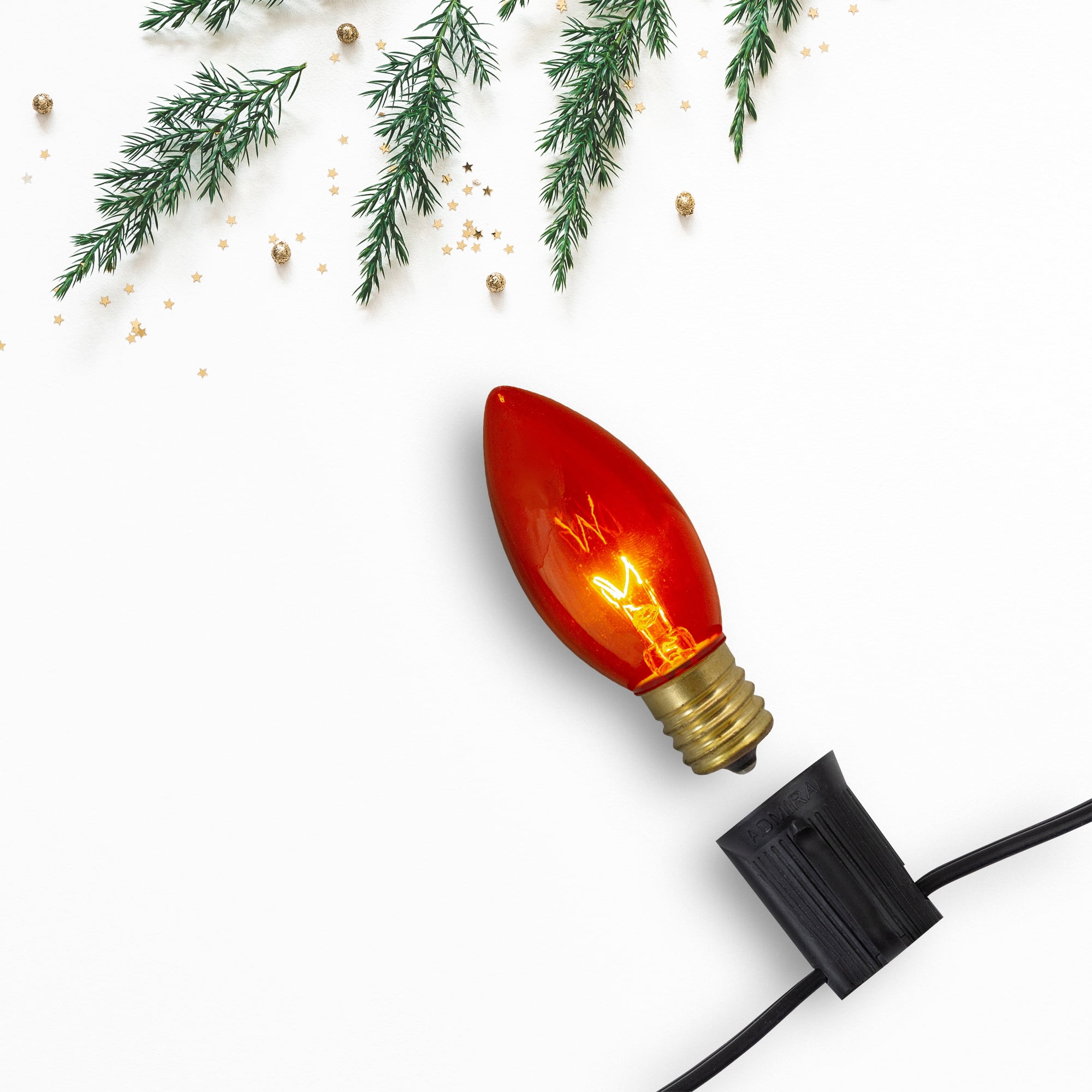 Set of 4 Orange C9 Transparent Christmas Replacement Bulbs - 3"
