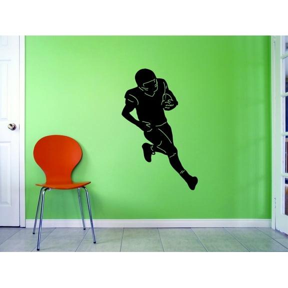 Football Player Runner Sports Boy Teen Men Vinyl Wall Decal Sticker ? 14x28 Inches
