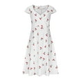 thumbnail image 5 of Levmjia Womens Wrap Dress V Neck Short Sleeve Floral Print Summer Casual Loose Fit Beach Vacation Cotton Blend Plus Size Available, 5 of 8