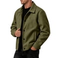 thumbnail image 4 of Zimjoy Corduroy Jacket for Men Button Down Vintage Long Sleeve Shacket Lightweight Relaxed Fit Western Jackets for Casual Fall Winter Army Green XL, 4 of 9