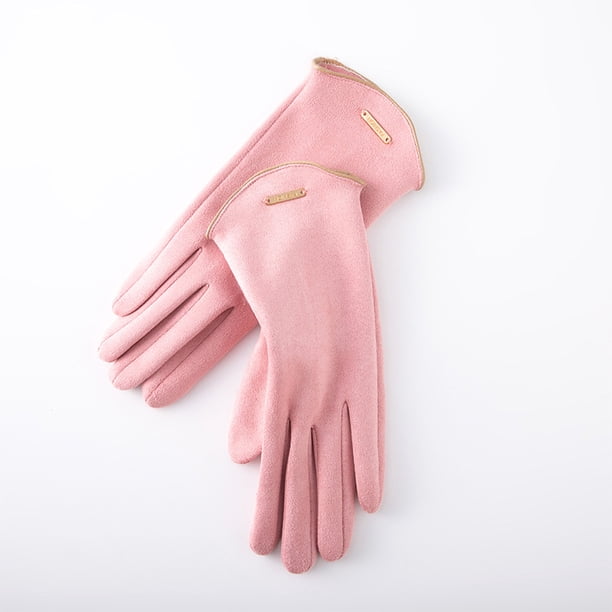 Guantes de invierno con pantalla táctil abatible, cálidos, forrados con vellón, a prueba de viento, de gamuza, para estudiantes, esquí y ciclismo, para mujer