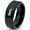 Black Bevel Polish Tungsten, variant on Tungsten Bunny Rabbit Running Hare Band Ring 8mm Men Women Comfort Fit Black Dome Polished