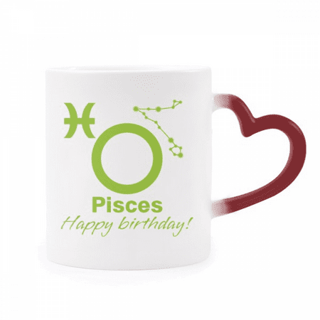 

Constellation Fate Birthday Celebration Pisces Heat Sensitive Mug Red Color Changing Stoneware Cup