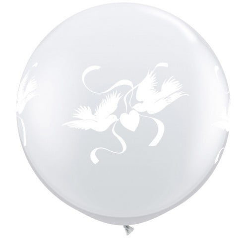Qualatex Ballon en Latex Transparent à 3 Pieds Love Doves (Lot de 2)