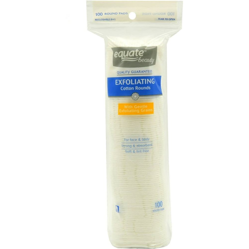 Equate Exfoliating Cotton Round Facial Pads, 100 Ct