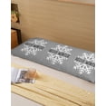 thumbnail image 6 of Hello Winter Throw Pillow Cover, Seasonal Snowflake Grey Christmas Rectangle Decorative Pillow Case Protector Soft Cushion Cover Lumbar Pillowcase for Couch Sofa Bedroom Car Chair Decor 20x54 Inch, 6 of 8