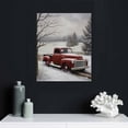 thumbnail image 4 of Nawypu  Winter Snow Scene Poster Decoration Painting - Red Truck And Tree Canvas Wall Art For Home Decoration Living Room Poster Bedroom Painting, Ready To Hang 16x20 inch, 4 of 4