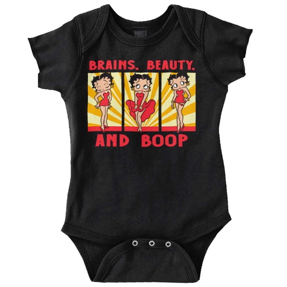 Betty Boop Brains Beauty Funny Cute Bodysuit Jumper Girls Infant Baby Brisco Brands 12M