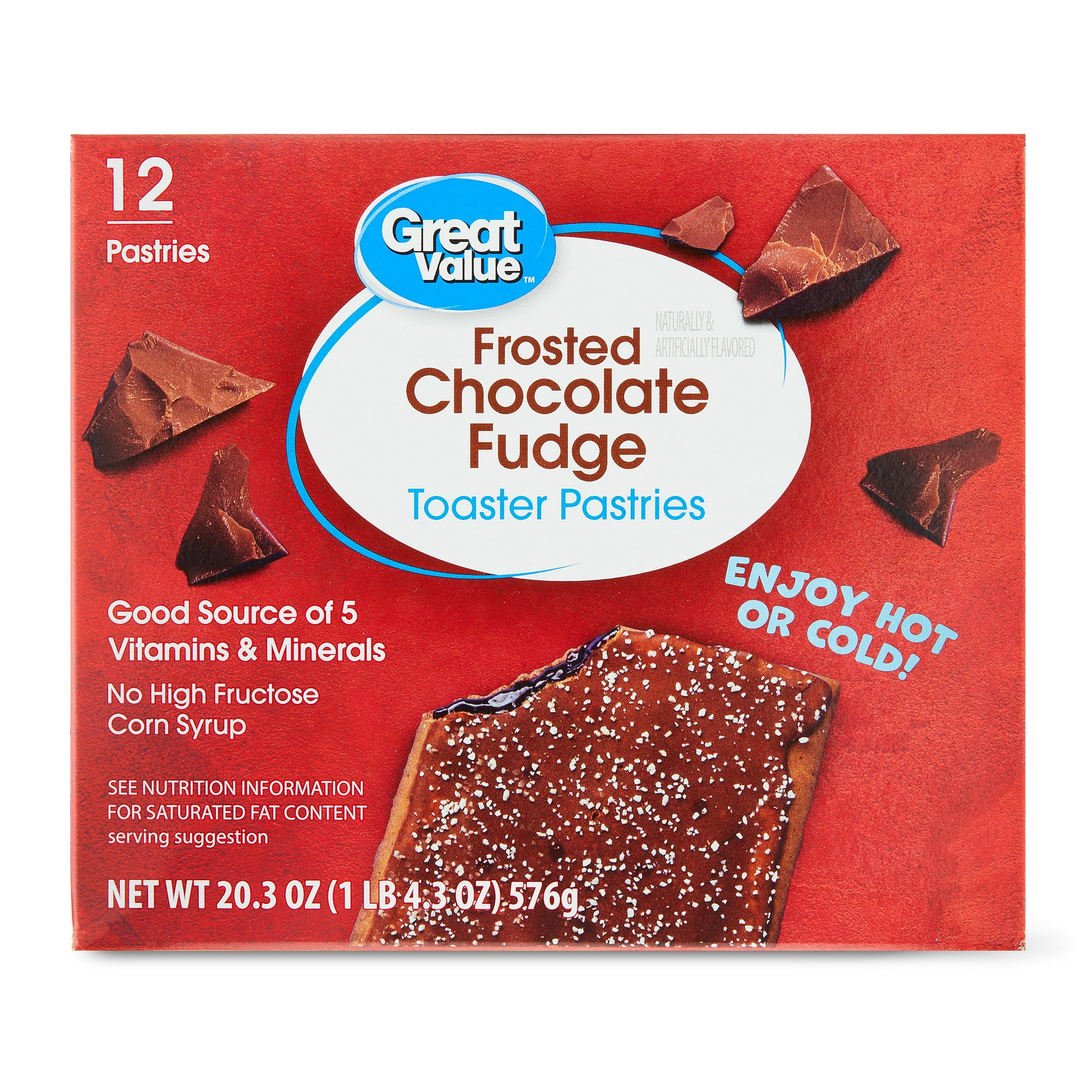 Great Value Frosted Chocolate Fudge Toasted Pastries, 20.3 oz, 12 Count